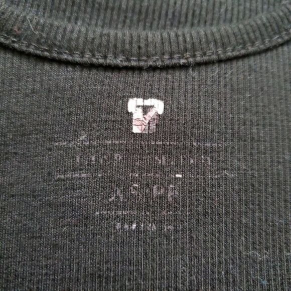 Black blouse short sleeve round neck size XS cropped - Picture 8 of 11